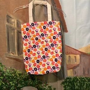 Floral tote reusable shopping bag